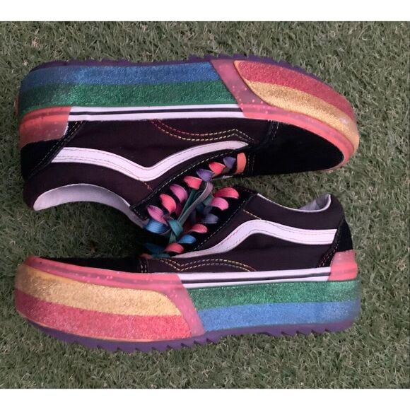 Vans Old Skool Stacked Glitter Colorful Sneaker Gym Shoes M 6.5 W 8 - Picture 5 of 10